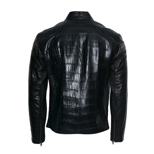 1395RG2 - Cuadra black western alligator jacket for men