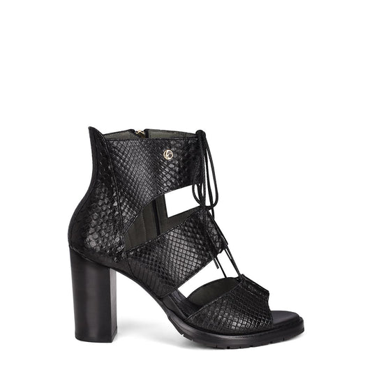3A3PMPM - Cuadra Black Casual Fashion Phyton Bondage Boots for Women