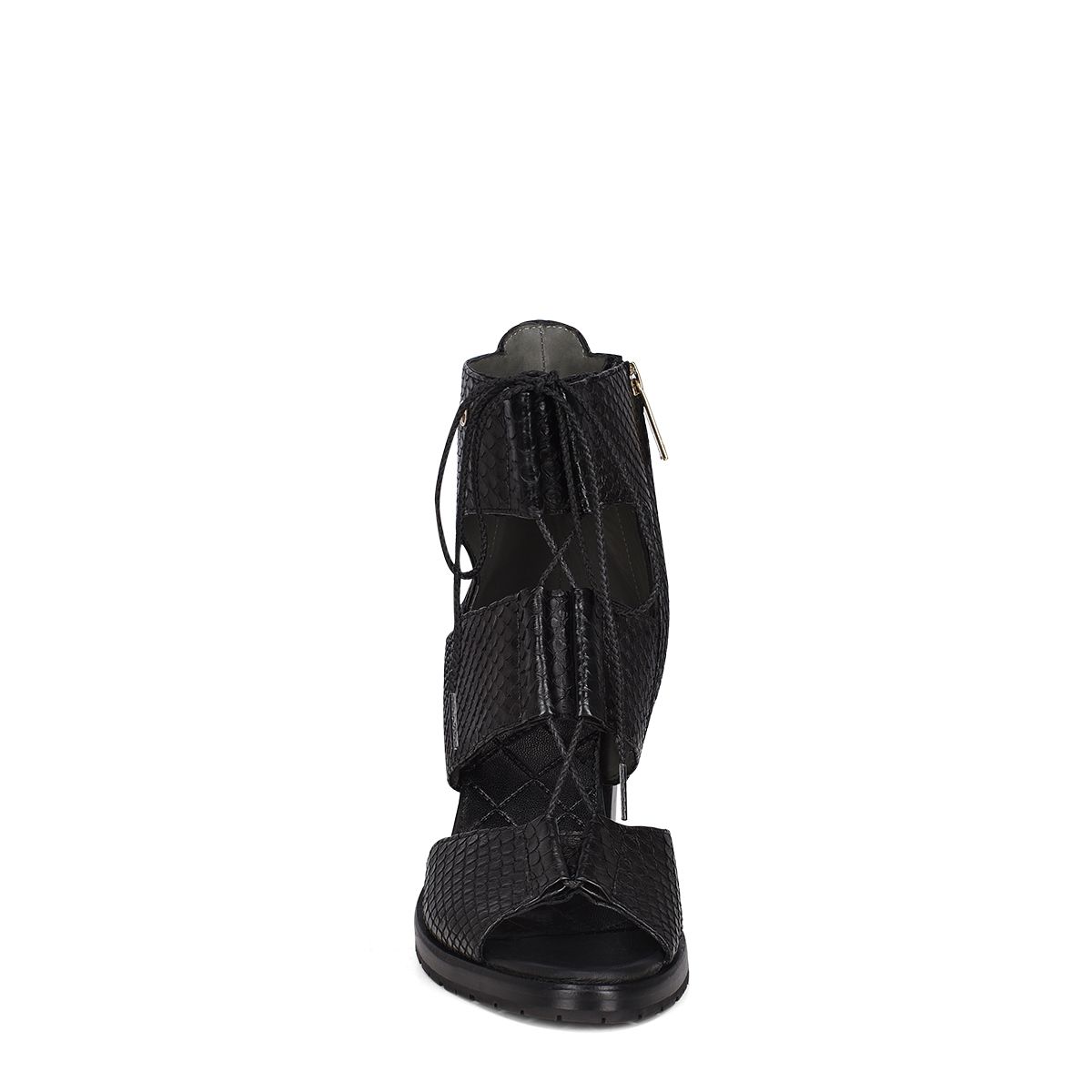 3A3PMPM - Cuadra black casual fashion phyton bondage boots for women.