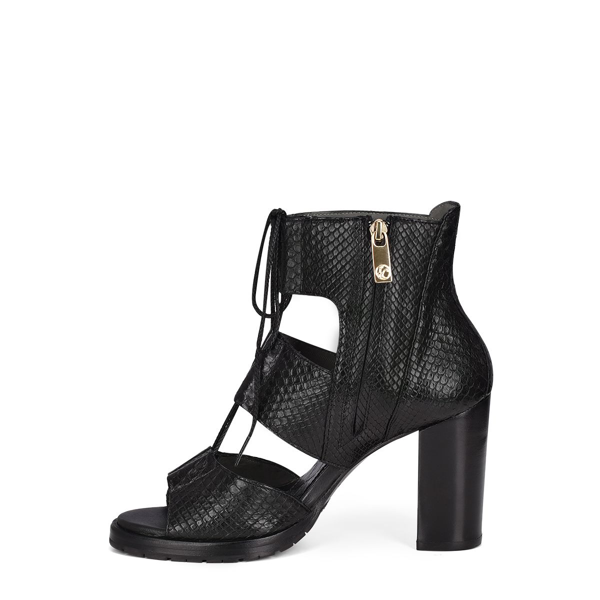 3A3PMPM - Cuadra black casual fashion phyton bondage boots for women.
