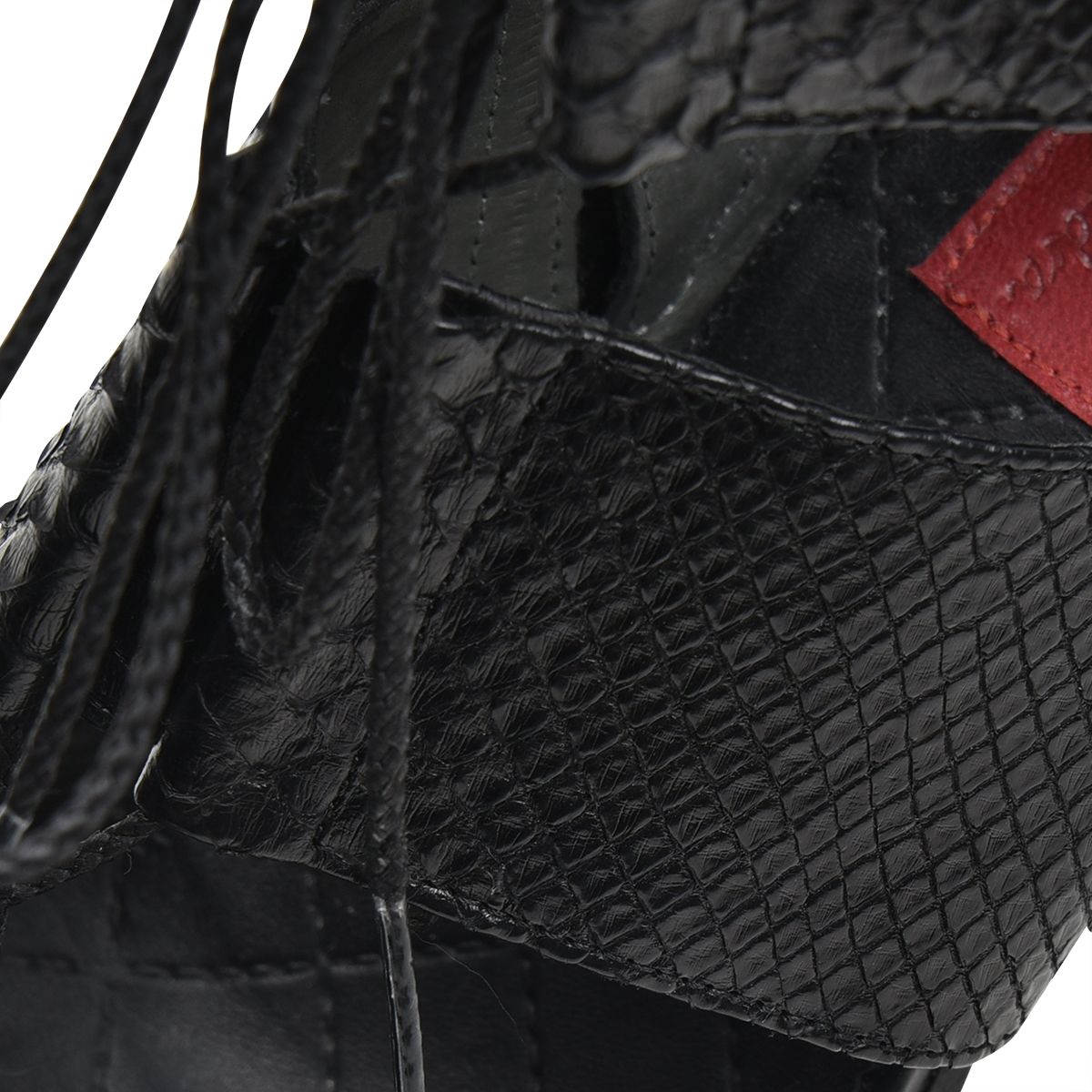 3A3PMPM - Cuadra black casual fashion phyton bondage boots for women.