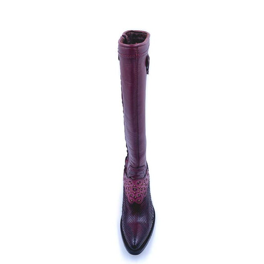 3F03PH GRAPE. CUADRA FASHION COWBOY PYTHON LEATHER BOOTS FOR WOMEN.-Kuet