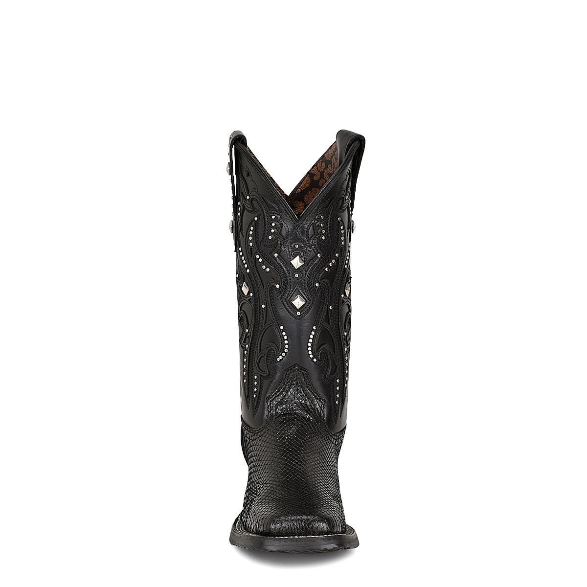 4M04PM - Cuadra black western phyton leather boot for woman
