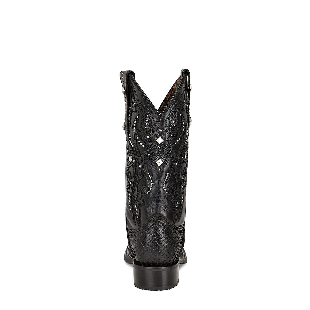 4M04PM - Cuadra black western phyton leather boot for woman