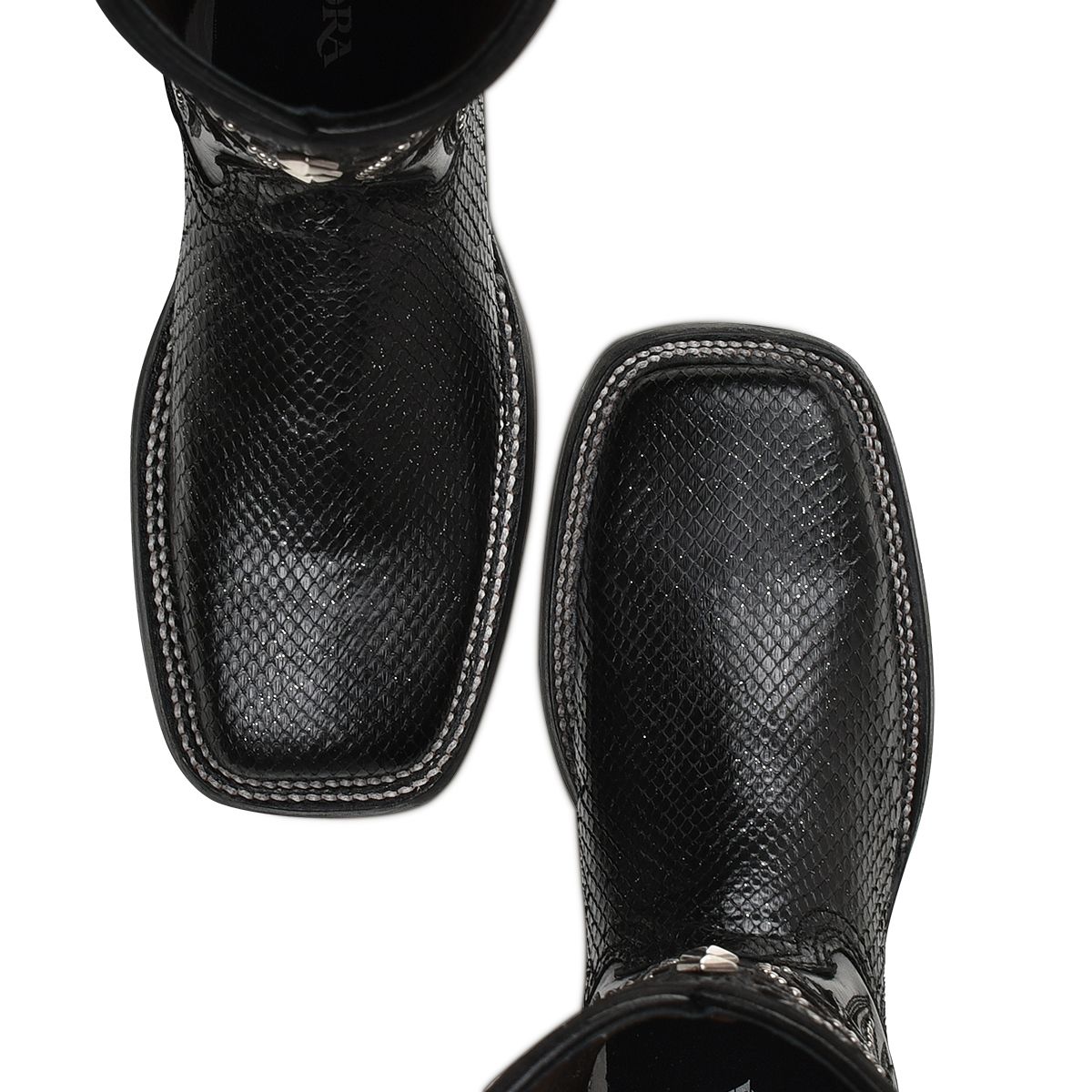 4M04PM - Cuadra black western fashion phyton leather rodeo boot for woman