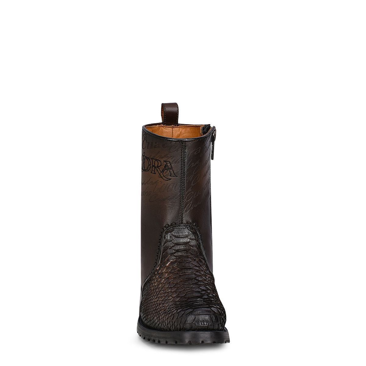 5D15PH BROWN. CUADRA FASHION COWBOY RODEO PYTHON ANKLE BOOTS FOR MEN.-Kuet