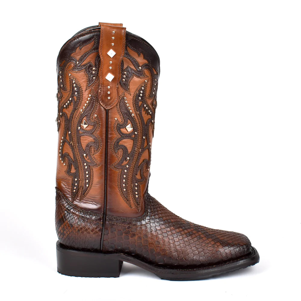 1X4ARS - Cuadra MIEL Parisina-Texana fashion botas de piel con tiras para mujer