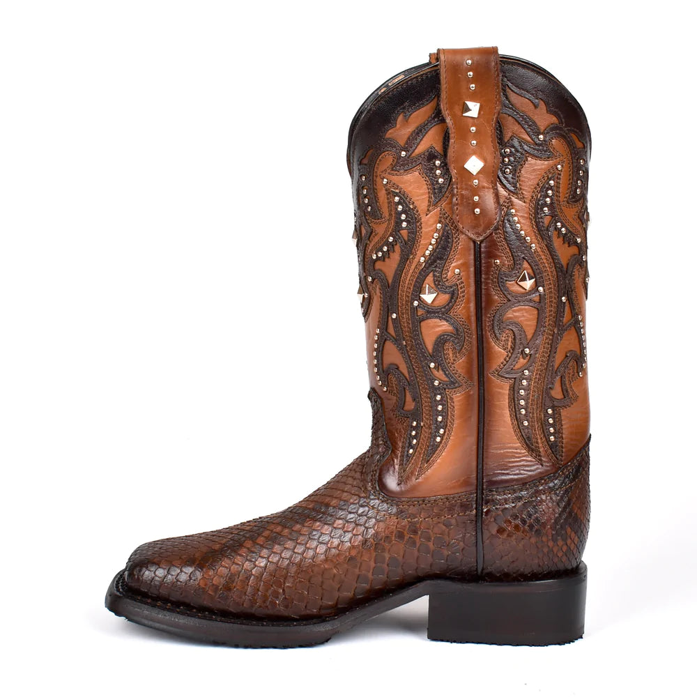 1X4ARS - Cuadra MIEL Parisina-Texana fashion botas de piel con tiras para mujer