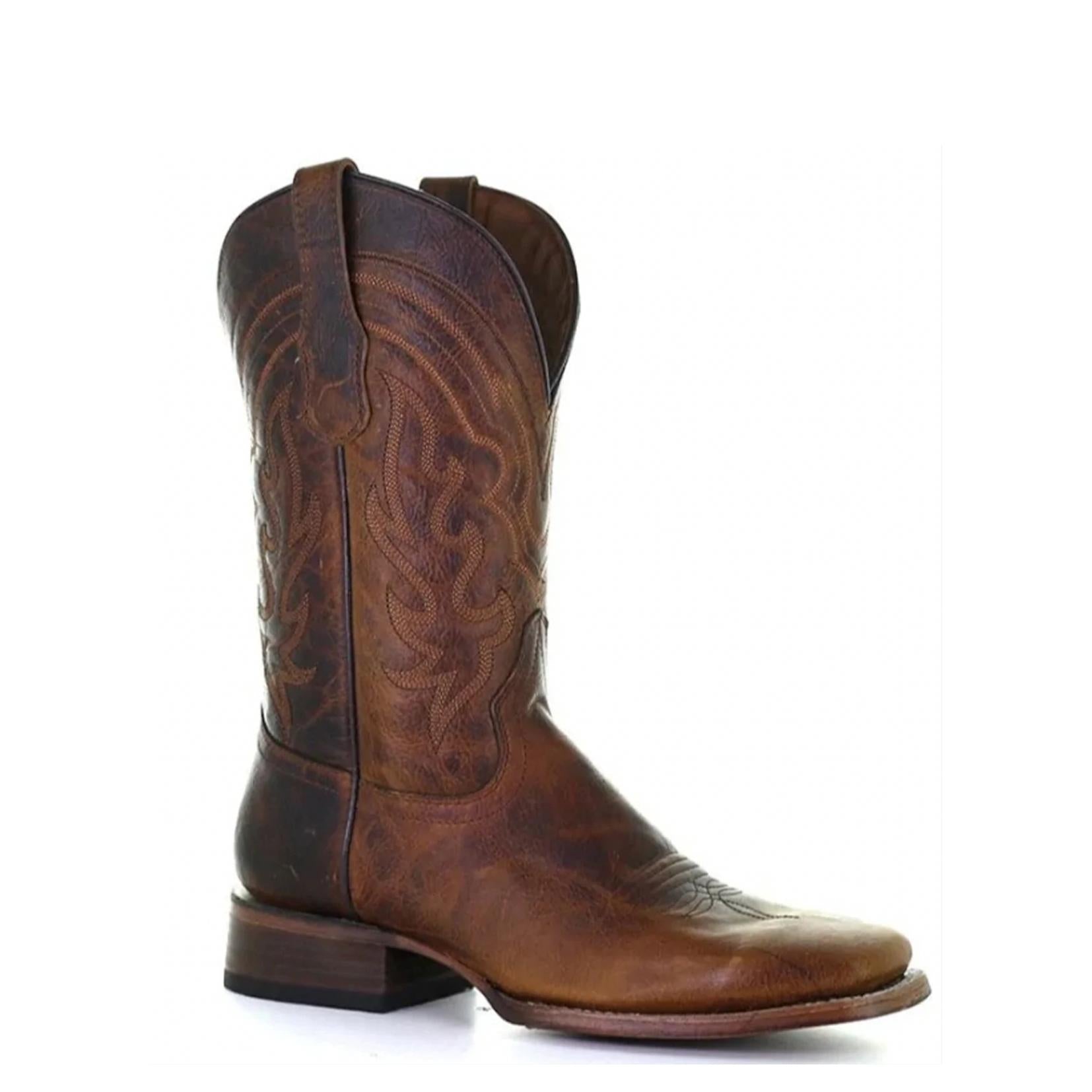 L5733 - Circle G brown western cowboy leather boots for men-Kuet.us