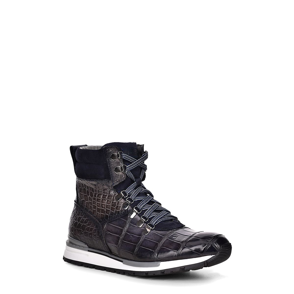 N40LPAZ - Cuadra blue casual fashion alligator leather sneaker boots for men