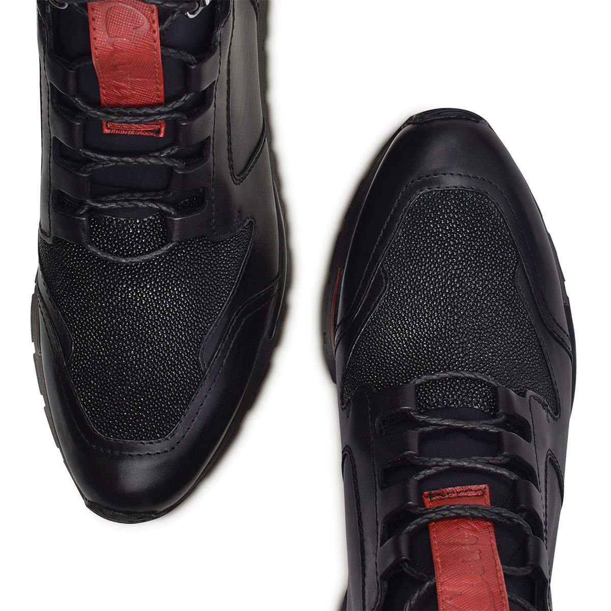 N48MTTS - Cuadra black caiman leather sneaker boots for men