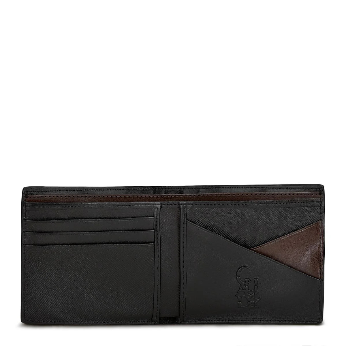 BC000FL - Cuadra black casual fashion caiman bi fold wallet for men