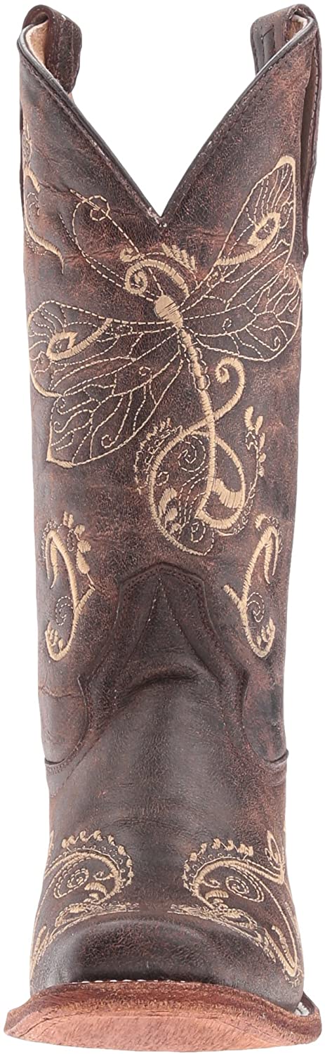 L5079 - Circle G brown roper western leather boots with embroidery for women-Kuet.us