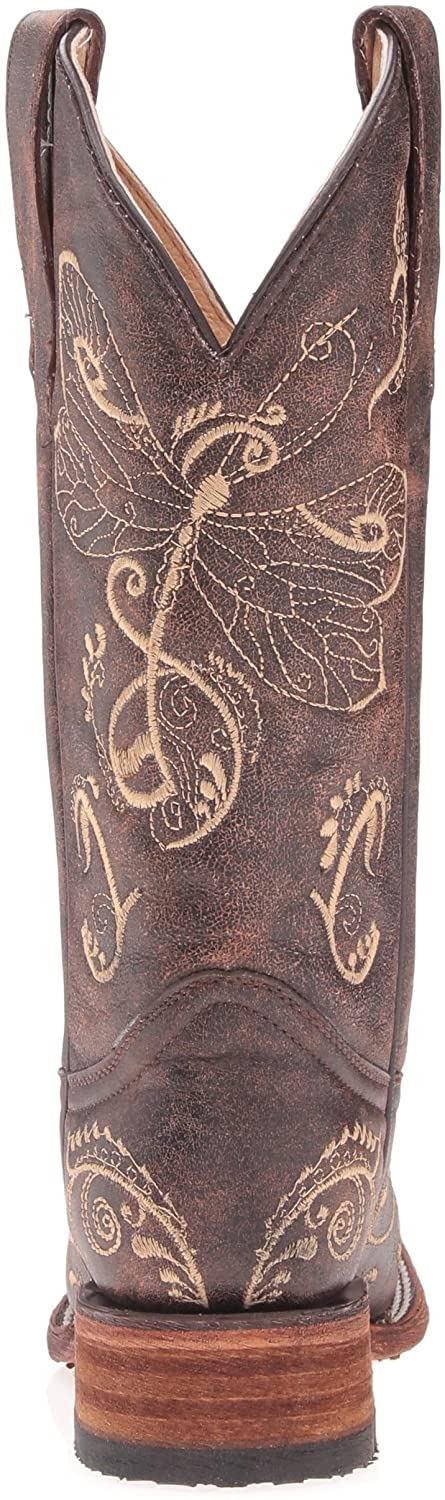 L5079 - Circle G brown roper western leather boots with embroidery for women-Kuet.us