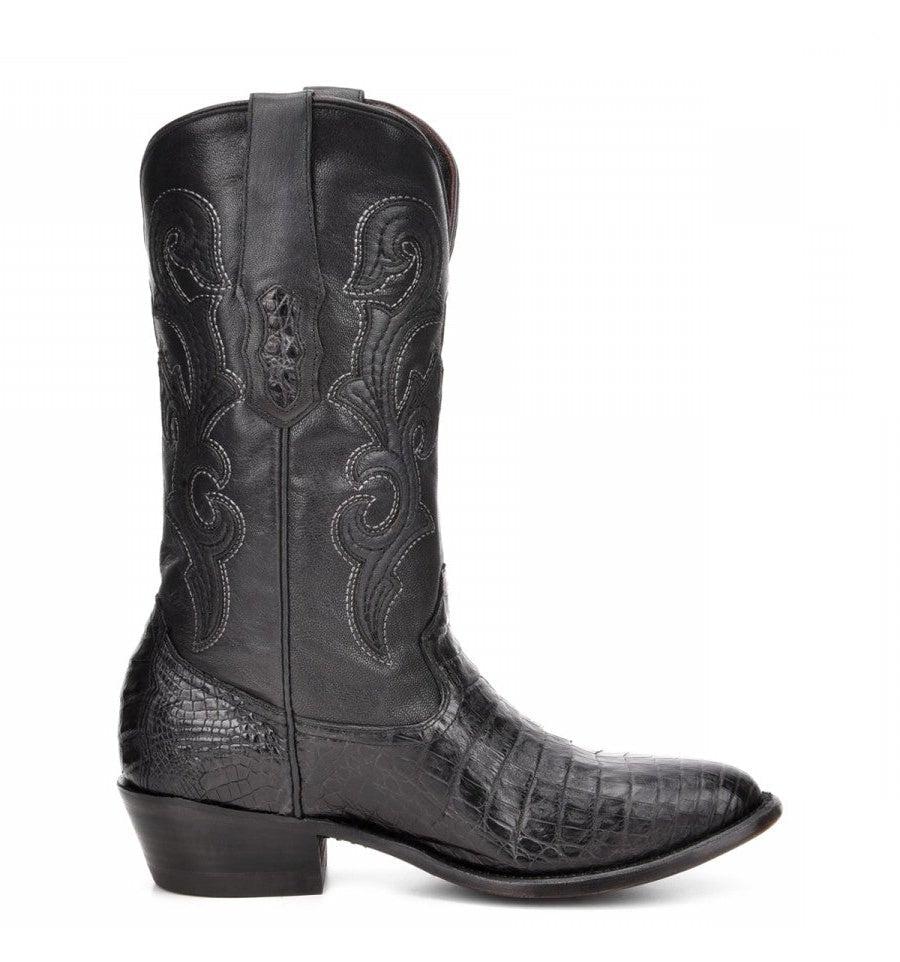 M2131 - Montana black dress cowboy caiman boots for men-Kuet.us