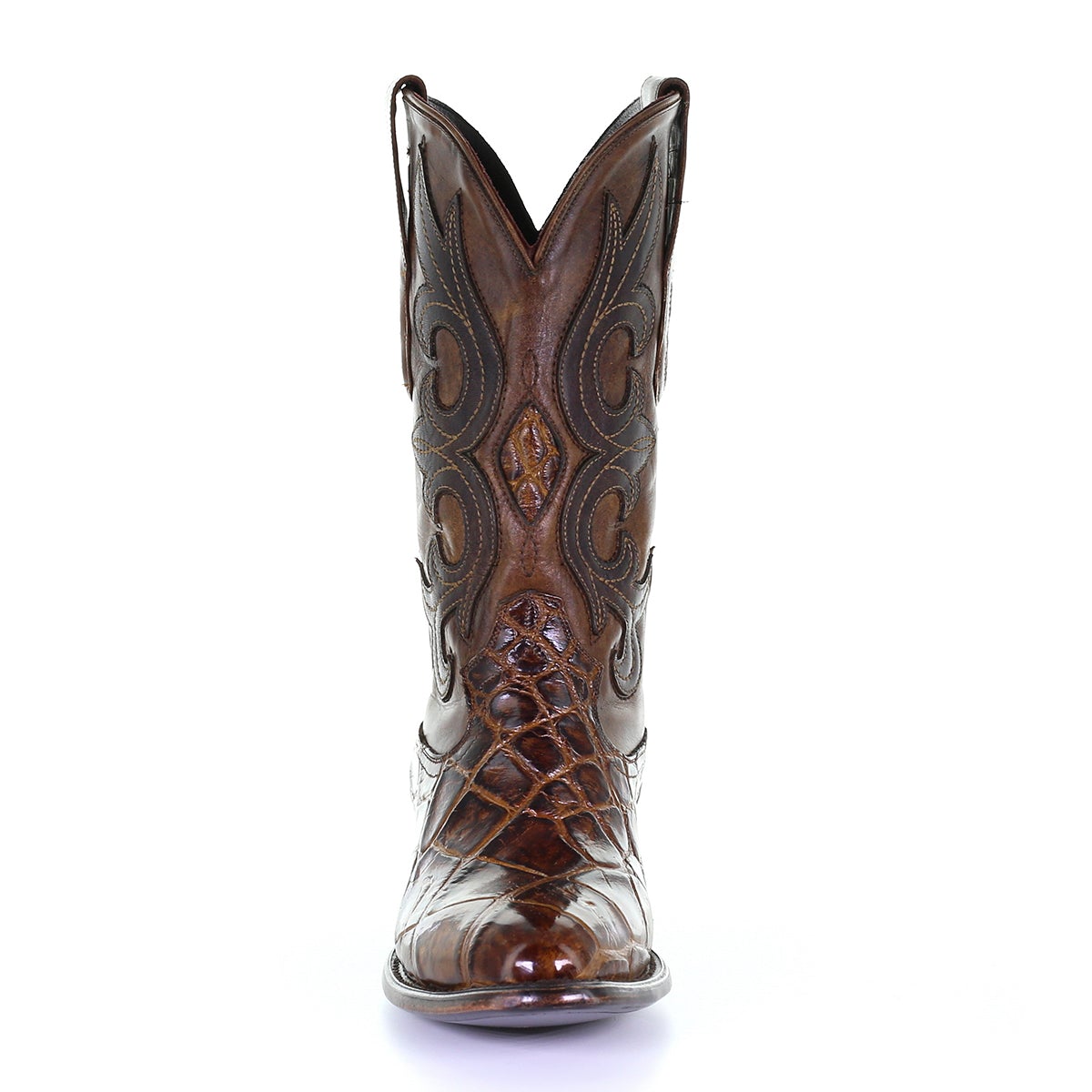 M2133 - Montana brown dress cowboy alligator boots for men-Kuet.us